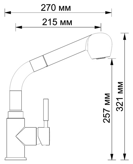 Смеситель WasserKRAFT MAIN 4166 для кухонной мойки с вытяжной лейкой