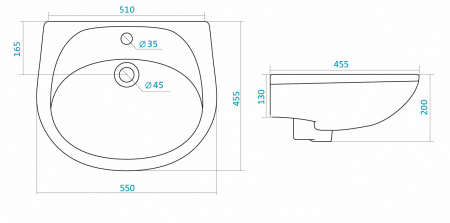 Раковина Santek БРИЗ 1.WH11.0.460  