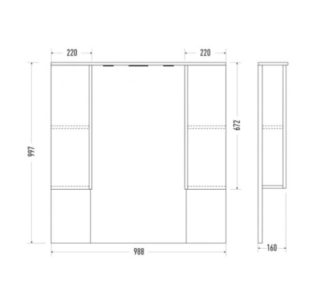 Зеркало Mirsant NEXT  100 см. 