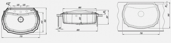 Мойка кухонная керамогранитная Florentina ЭМИЛИЯ 770 20.360.E770.105 77*55 см. коричневый