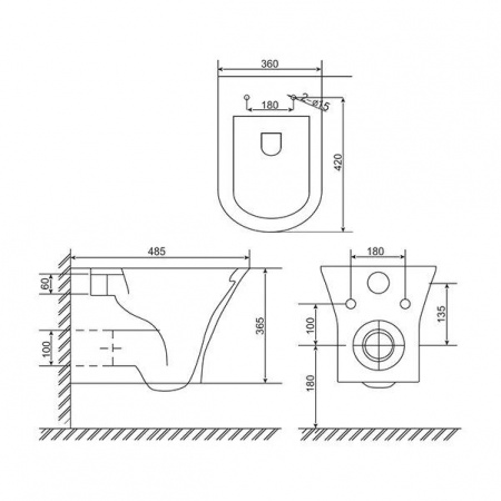 Унитаз навесной Mirsant OMEGA   