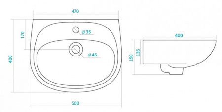 Раковина Santek АНИМО 1.WH11.0.496  