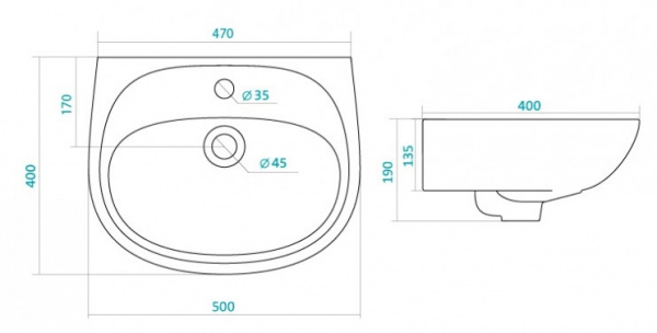 Раковина Santek АНИМО 1.WH11.0.496  