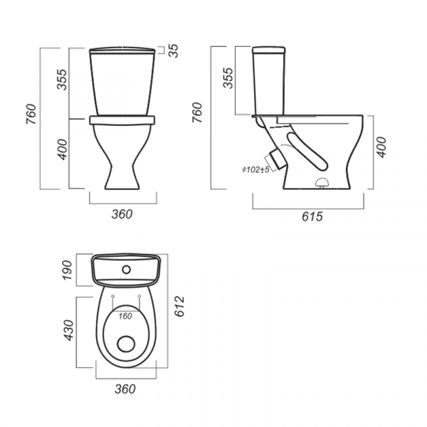 Унитаз-компакт Sanita ЭТАЛОН ETLSACC01090113  