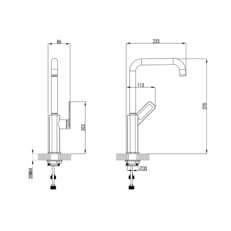 Смеситель IDDIS SLIDE SLIBL00i05 для кухонной мойки 