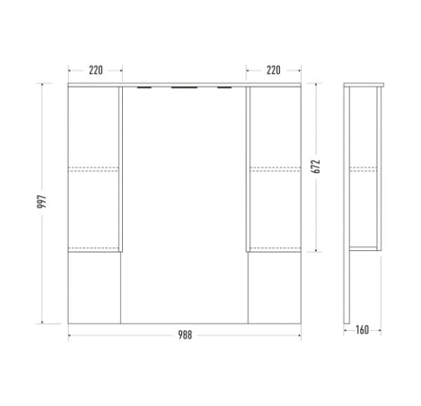 Зеркало Mirsant NEXT  100 см. 