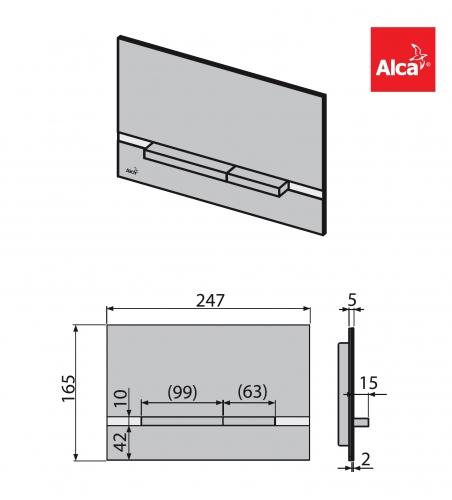 Клавиша для инсталляции Alcaplast  STRIPE-INOX  