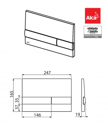 Клавиша для инсталляции Alcaplast  M1710-8  