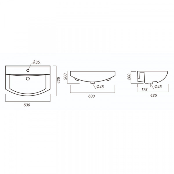 Раковина Sanita luxe BEST BST65SLWB01 65  Раковина Sanita luxe BEST BST65SLWB01 65