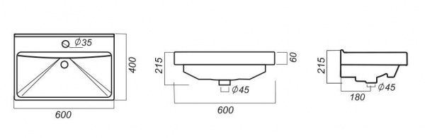 Раковина Sanita luxe FEST FST60SLWB01 60  Раковина Sanita luxe FEST FST60SLWB01 60