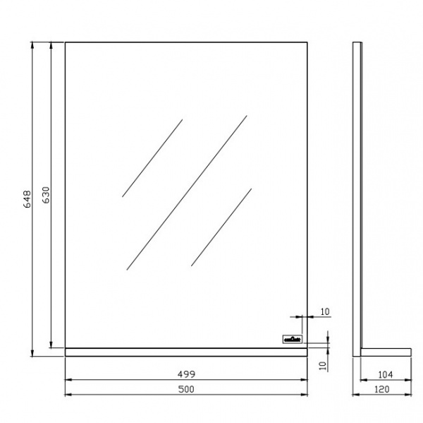 Зеркало Cersanit MELAR B-LU-MEL   Зеркало Cersanit MELAR B-LU-MEL