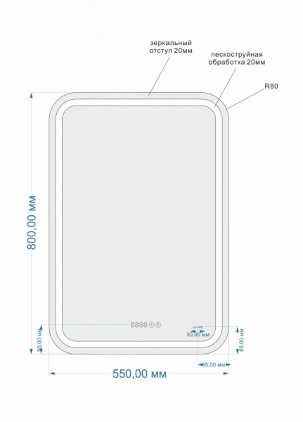 Зеркало Cersanit LED KN-LU-LED050*55-p-Os   Зеркало Cersanit LED KN-LU-LED050*55-p-Os