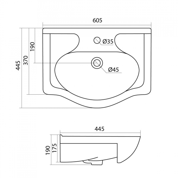 Раковина Santek СЕЛЕГЕР 1.WH11.0.268  