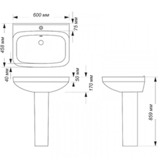 Раковина Sanita luxe NEXT NXTSLWB01 60  Раковина Sanita luxe NEXT NXTSLWB01 60