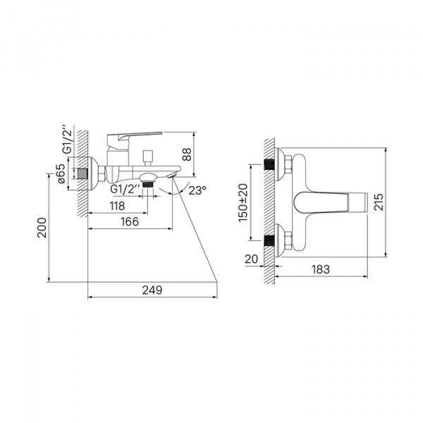 Смеситель IDDIS EDIFICE EDISB00i02WA для ванны и душа 